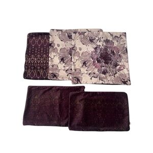 Arhaus‎ 5 Pcs Bundle Maroon Burgundy Velvet Decorative Pillow Covers